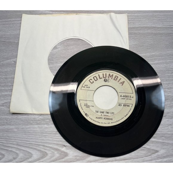 Marty Robbins Knee Deep in the Blues /Same Two Lips 45 Rockabilly Columbia Promo - Picture 4 of 4